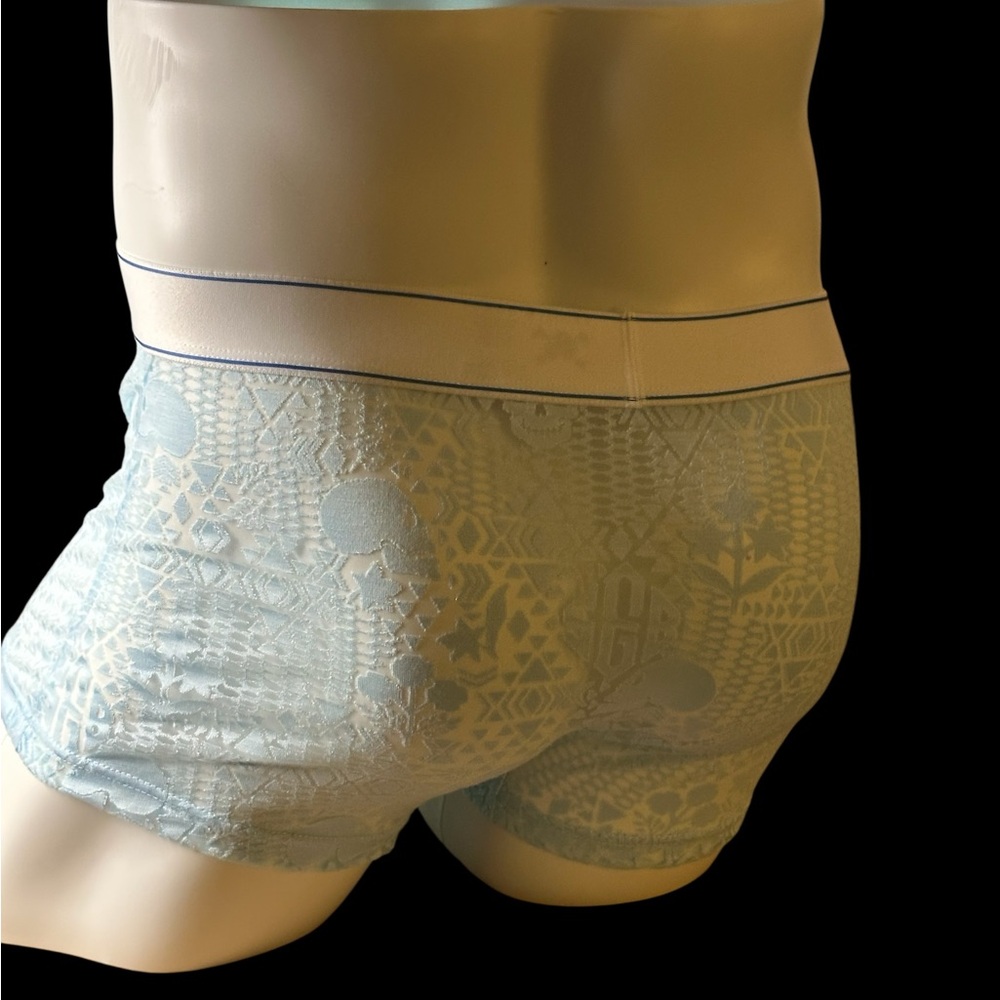 Blue Boxer Briefs with Subtle Pattern - Picture 2 of 2
